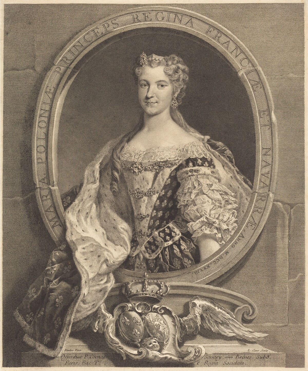 Marie Leszczynska of Poland, Queen of France by Laurent Cars after Carle Van Loo