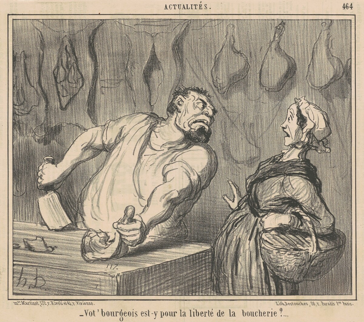 Vot' Bourgeois est-y pour liberté de la boucherie? by Honoré Daumier