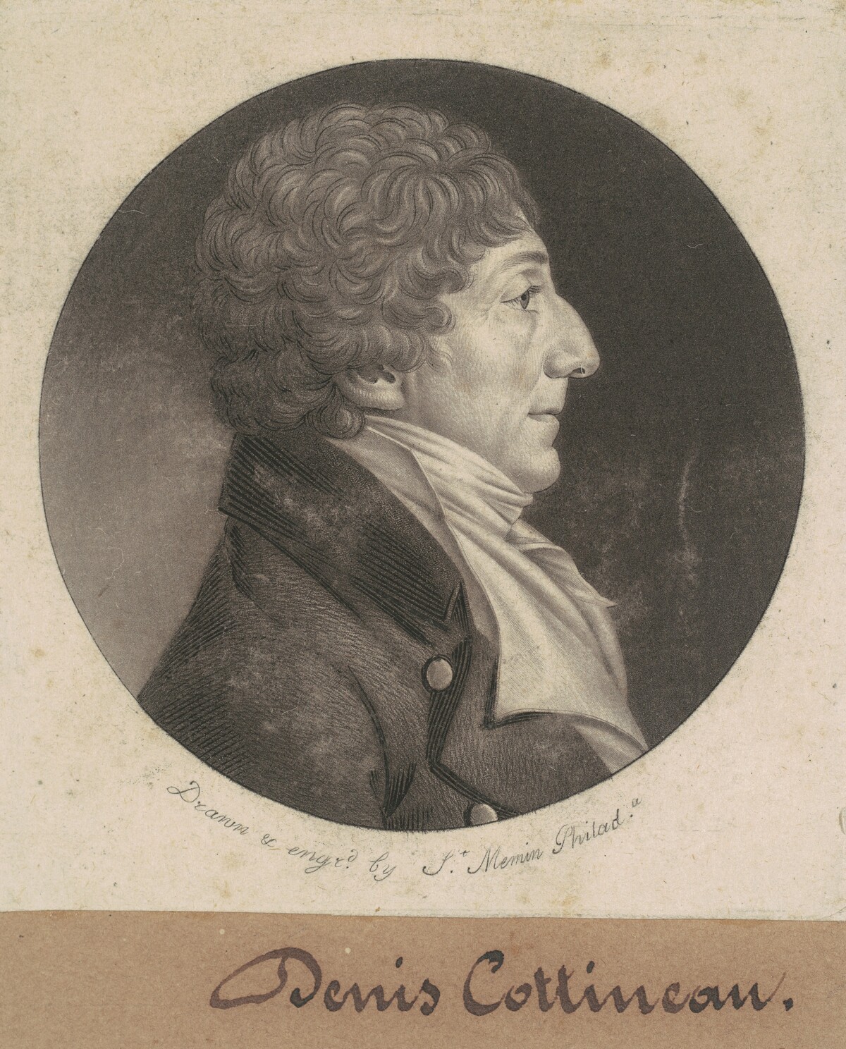 Dennis Nicholas Cottineau by Charles B. J. Févret de Saint-Mémin