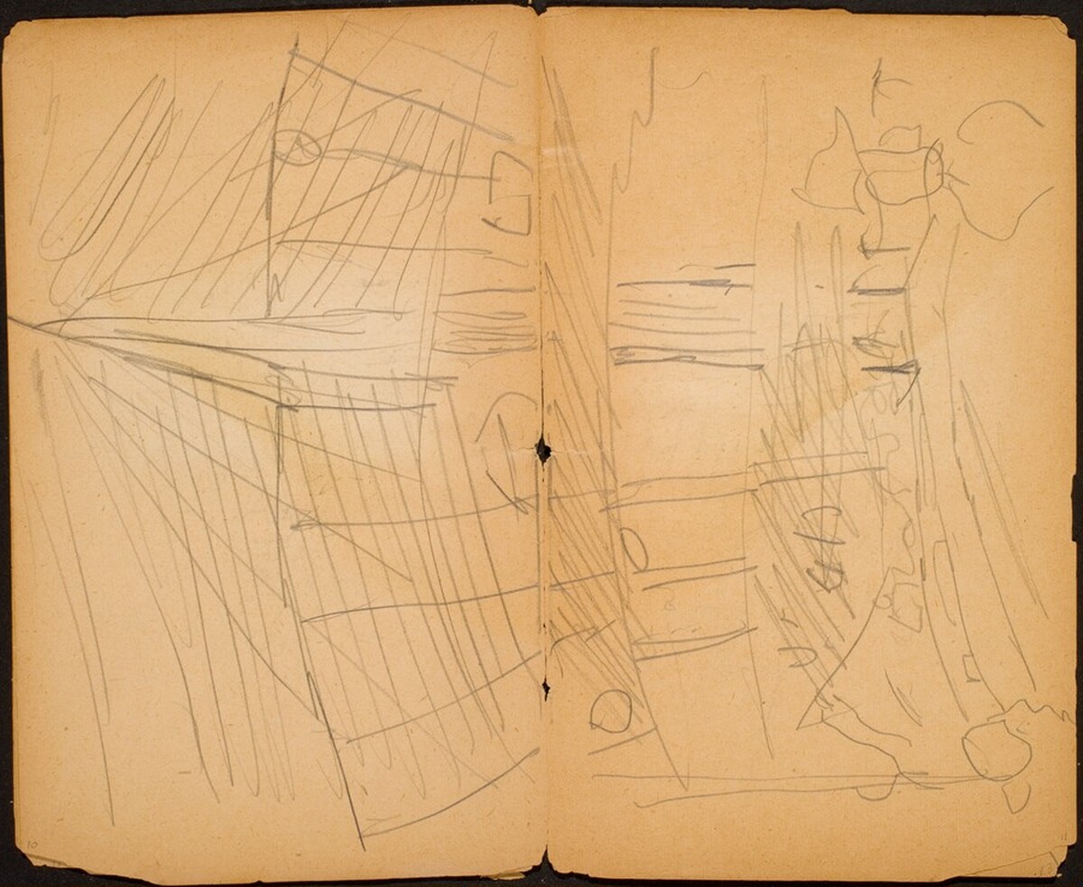 Zelt(?)Architektur (Tent-like Architecture) [p. 10-11] by Max Beckmann