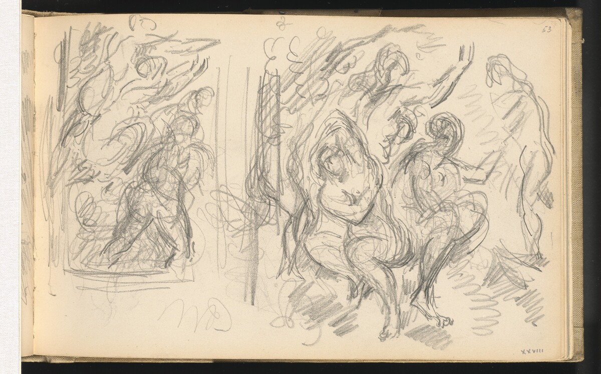 Two Studies for "The Judgement of Paris" or "The Amorous Shepherd" by Paul Cezanne