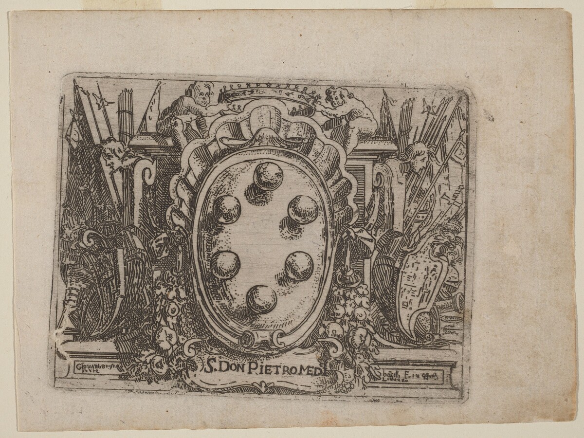 Dedication to Don Pietro Medici from "Bizzarie di varie Figure" by Giovanni Battista Bracelli