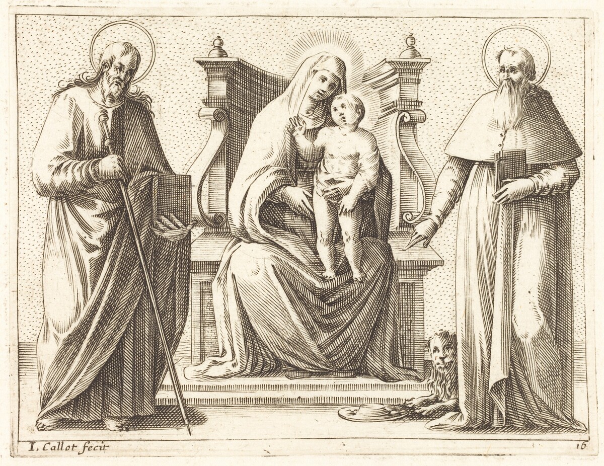 Virgin and Child with Saints James and Jerome by Jacques Callot