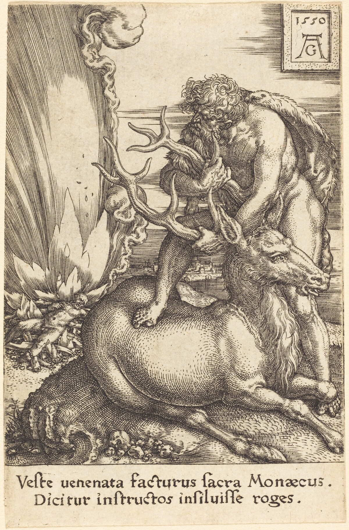 Hercules and the Hind by Heinrich Aldegrever