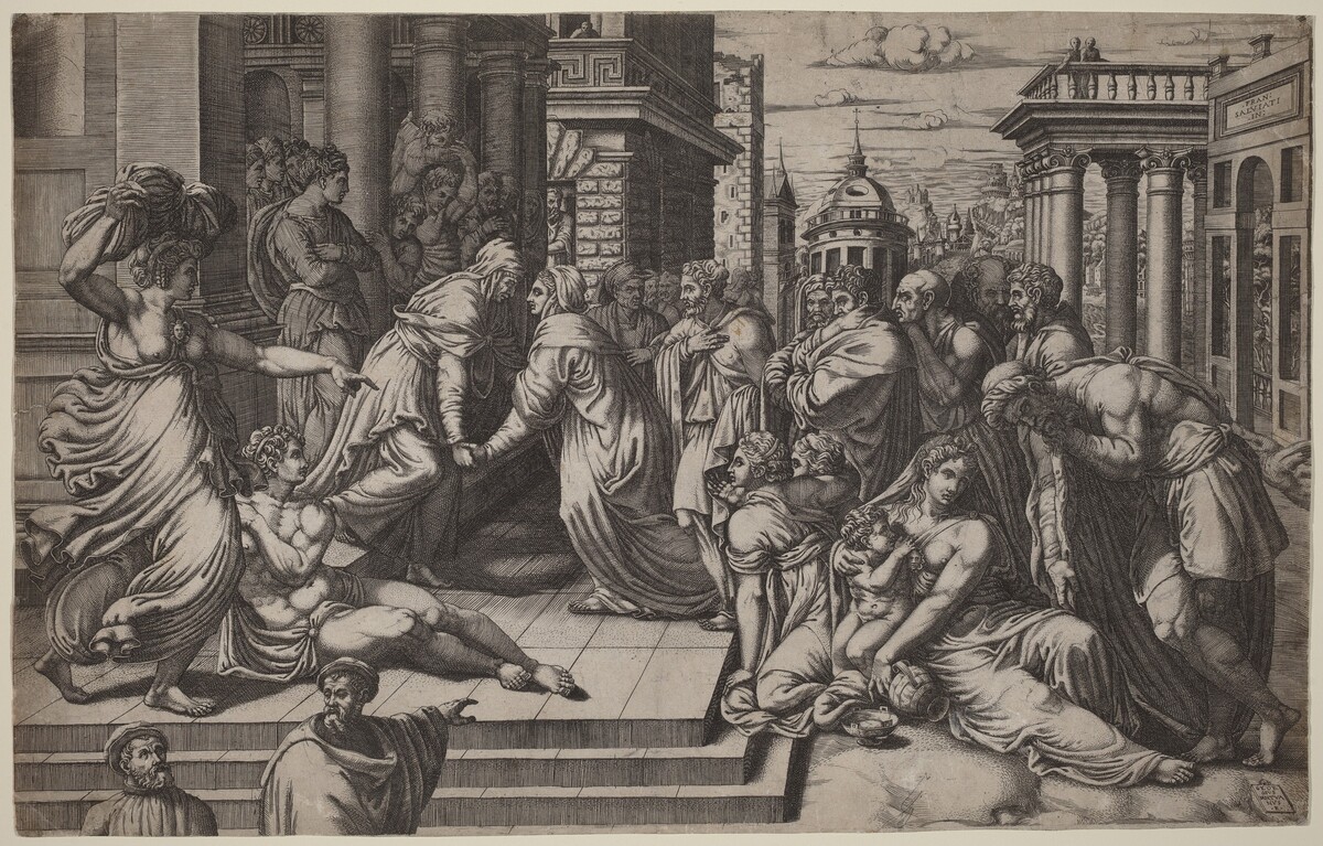 The Visitation by Giorgio Ghisi after Francesco Salviati