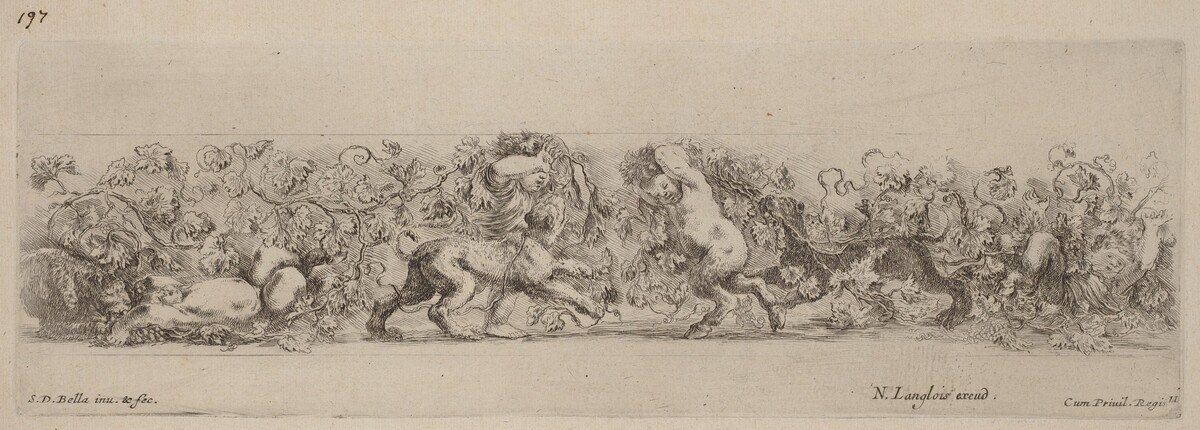 Ornamental Frieze with Grape Vine by Stefano Della Bella