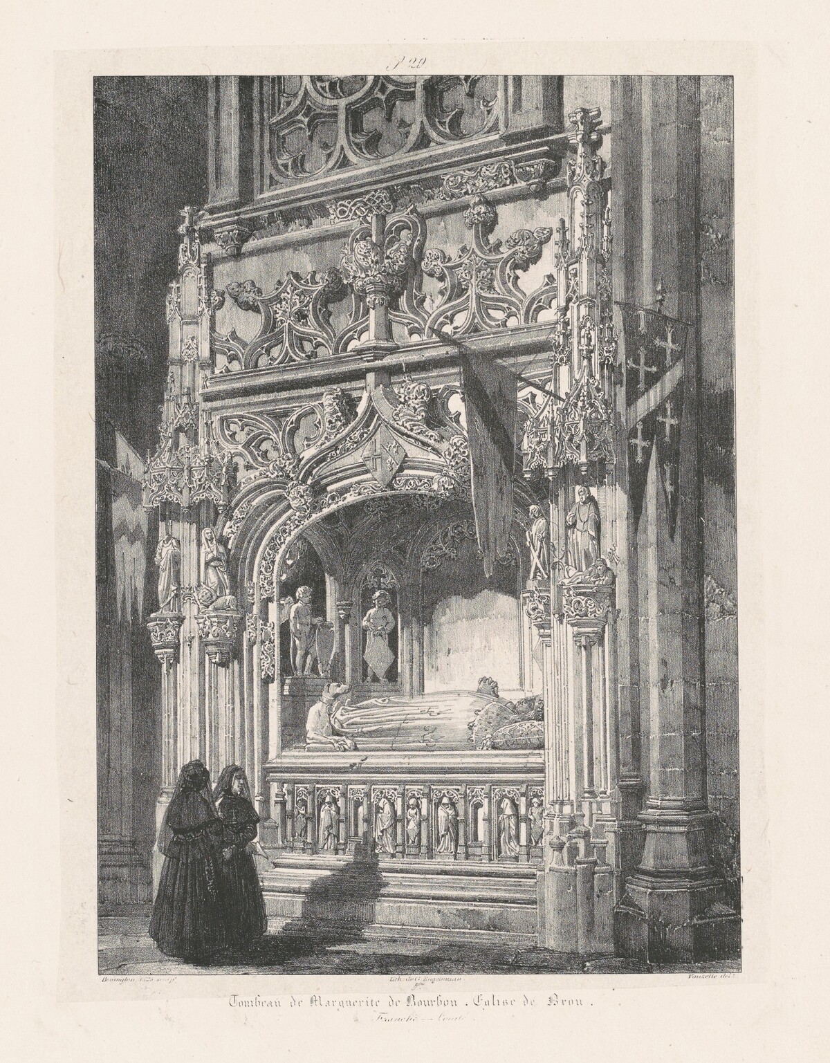 Tombeau de Marguerite de Bourbon. Église de Brou (Tomb of Marguerite de Bourbon, Church at Brou) by Richard Parkes Bonington