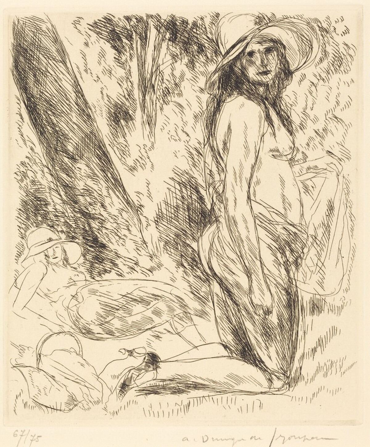 Model Kneeling (Le Modele a genoux ou nu a genoux) by André Dunoyer de Segonzac