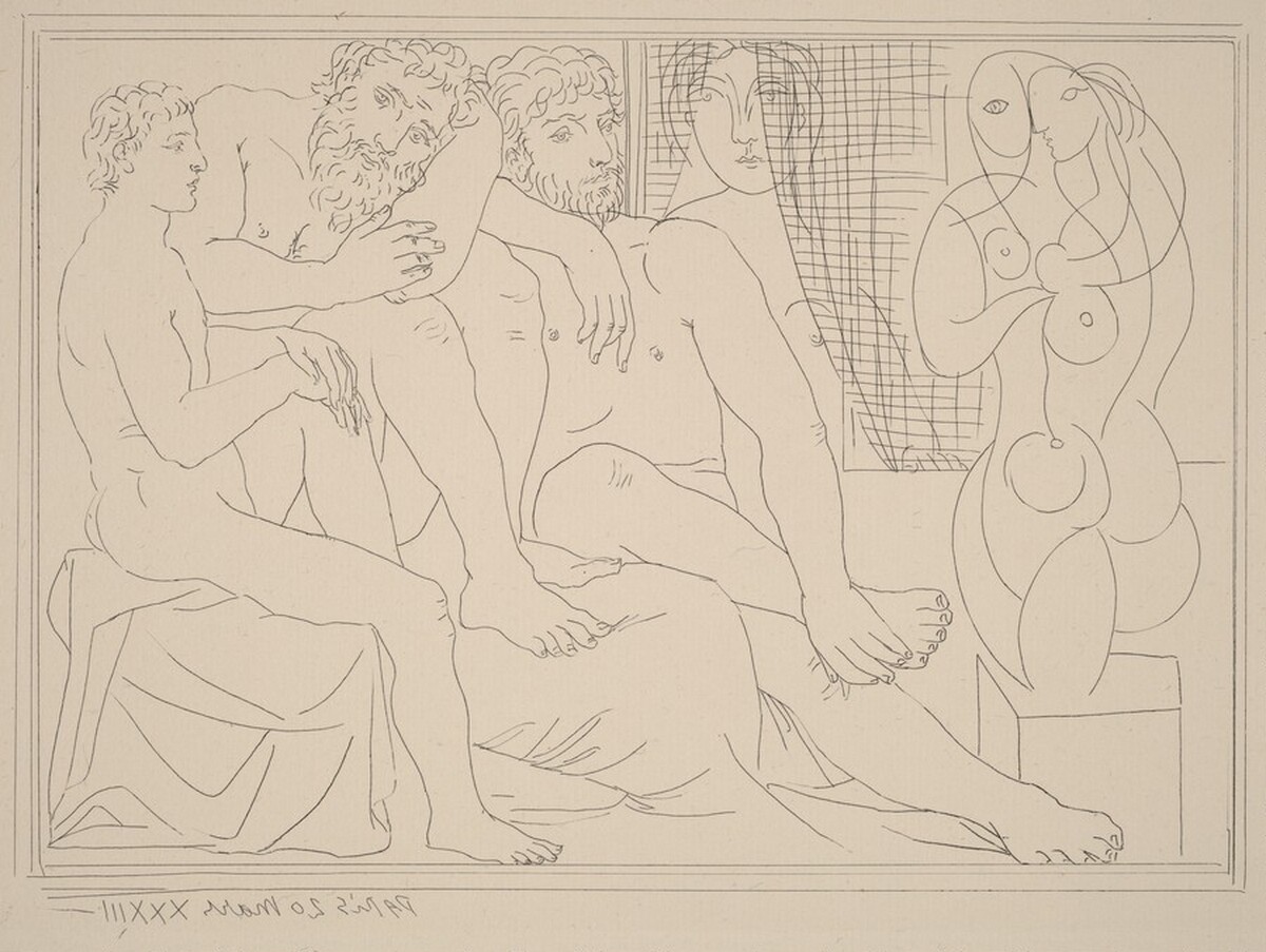Sculptors, Models, and Sculpture (Sculpteurs, modèles et sculpture) by Pablo Picasso