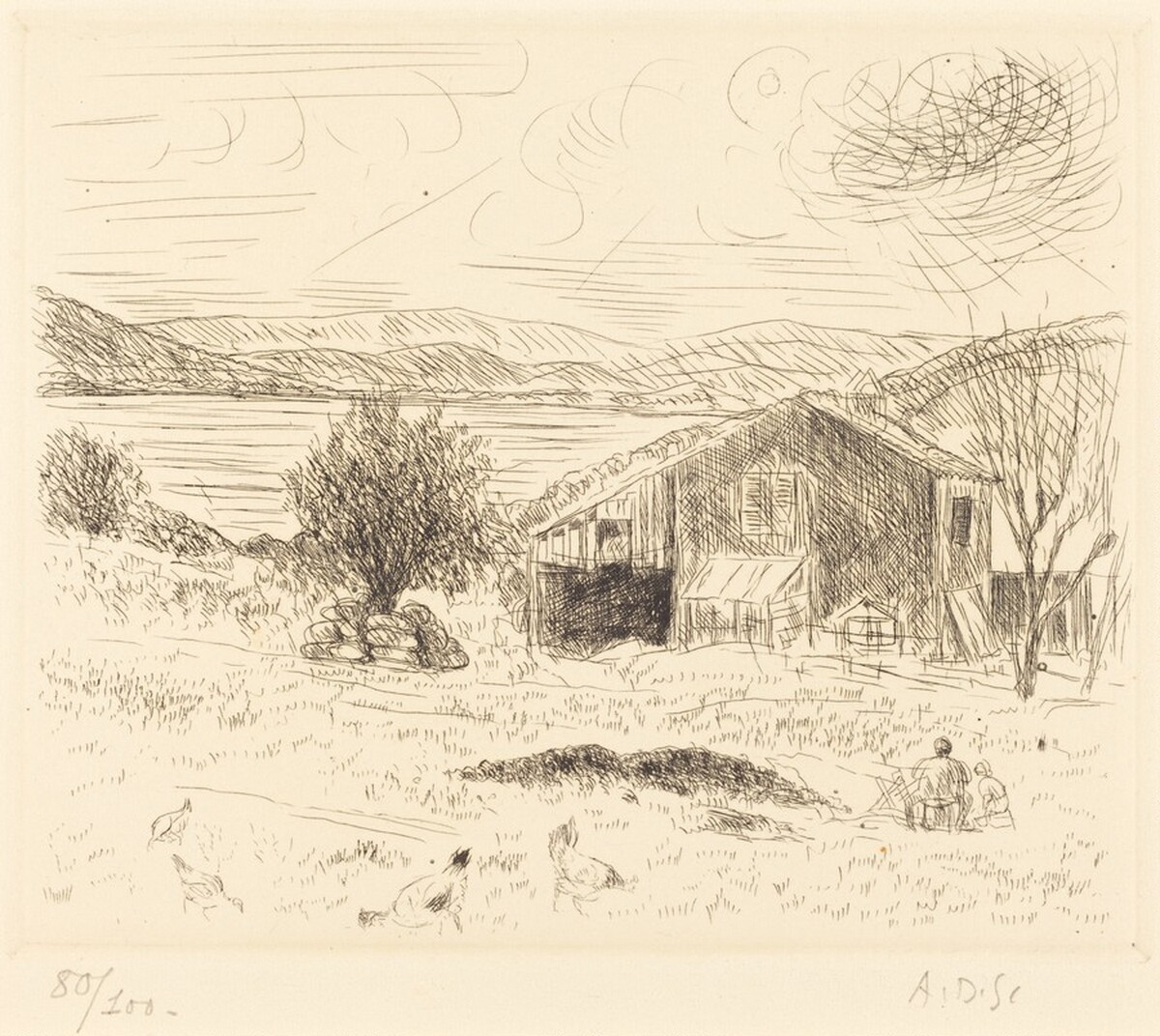 Small Farm, Saint-Tropez (Petite ferme a Saint-Tropez) by André Dunoyer de Segonzac