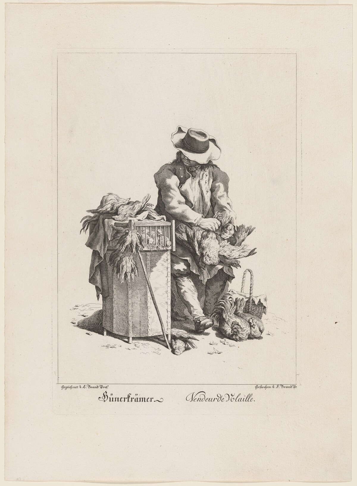 Hünerträmer (Poultry Seller) by Friedrich August Brand, after Johann Christian Brand