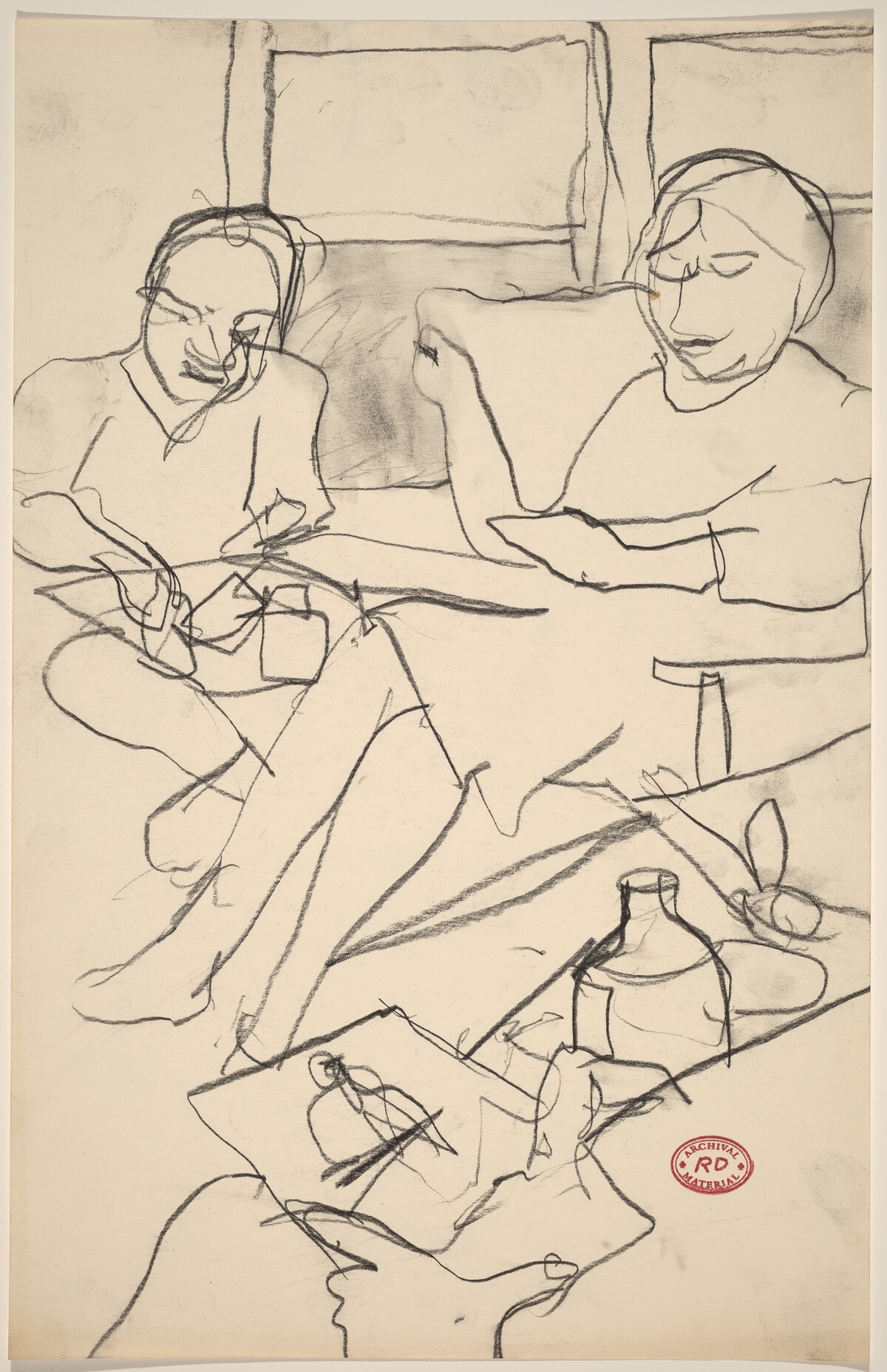 Untitled [seated figures] by Richard Diebenkorn