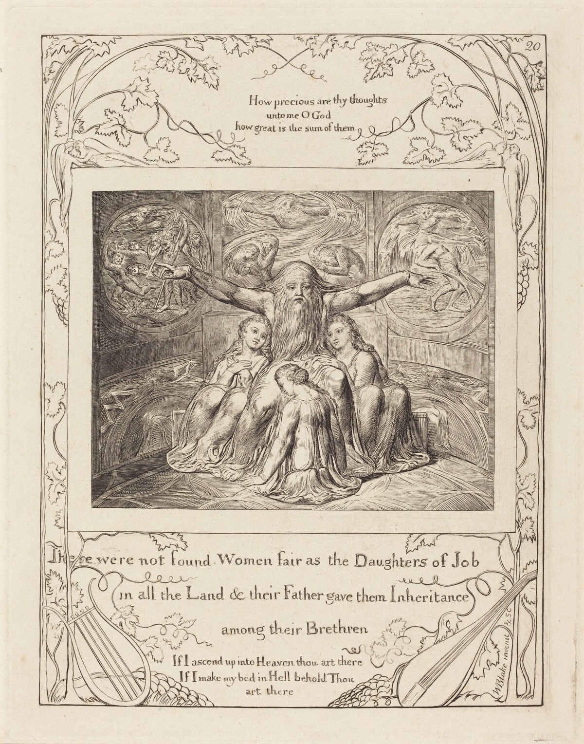 Job and His Daughters by William Blake