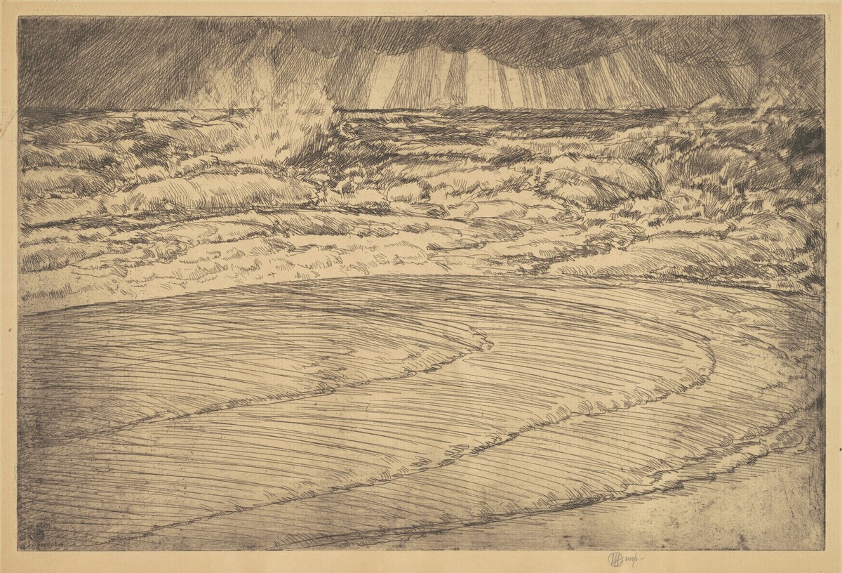 Heavy Surf, High Tide, Easthampton by Childe Hassam