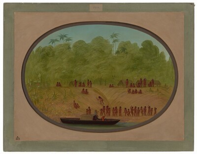 An Omagua Village - Boat Sketch