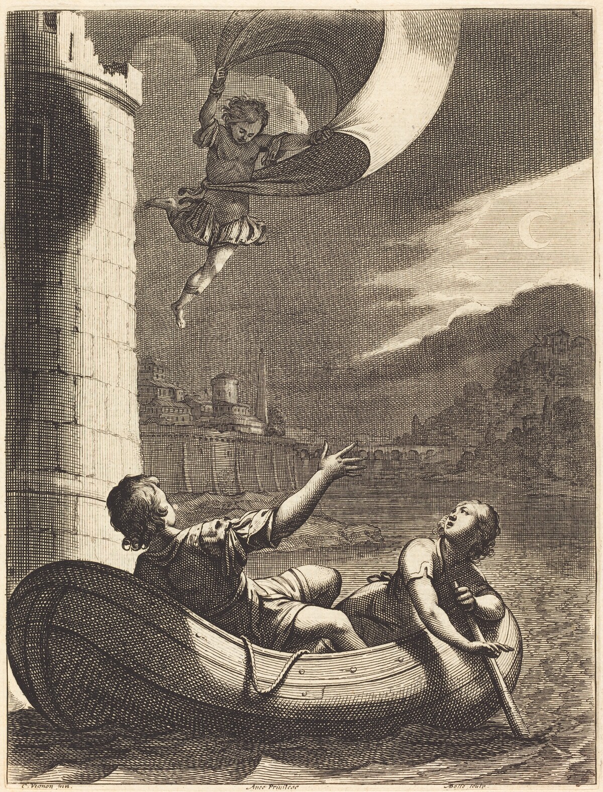 Illustration to Jean Desmarets' "L'Ariane" by Abraham Bosse after Claude Vignon