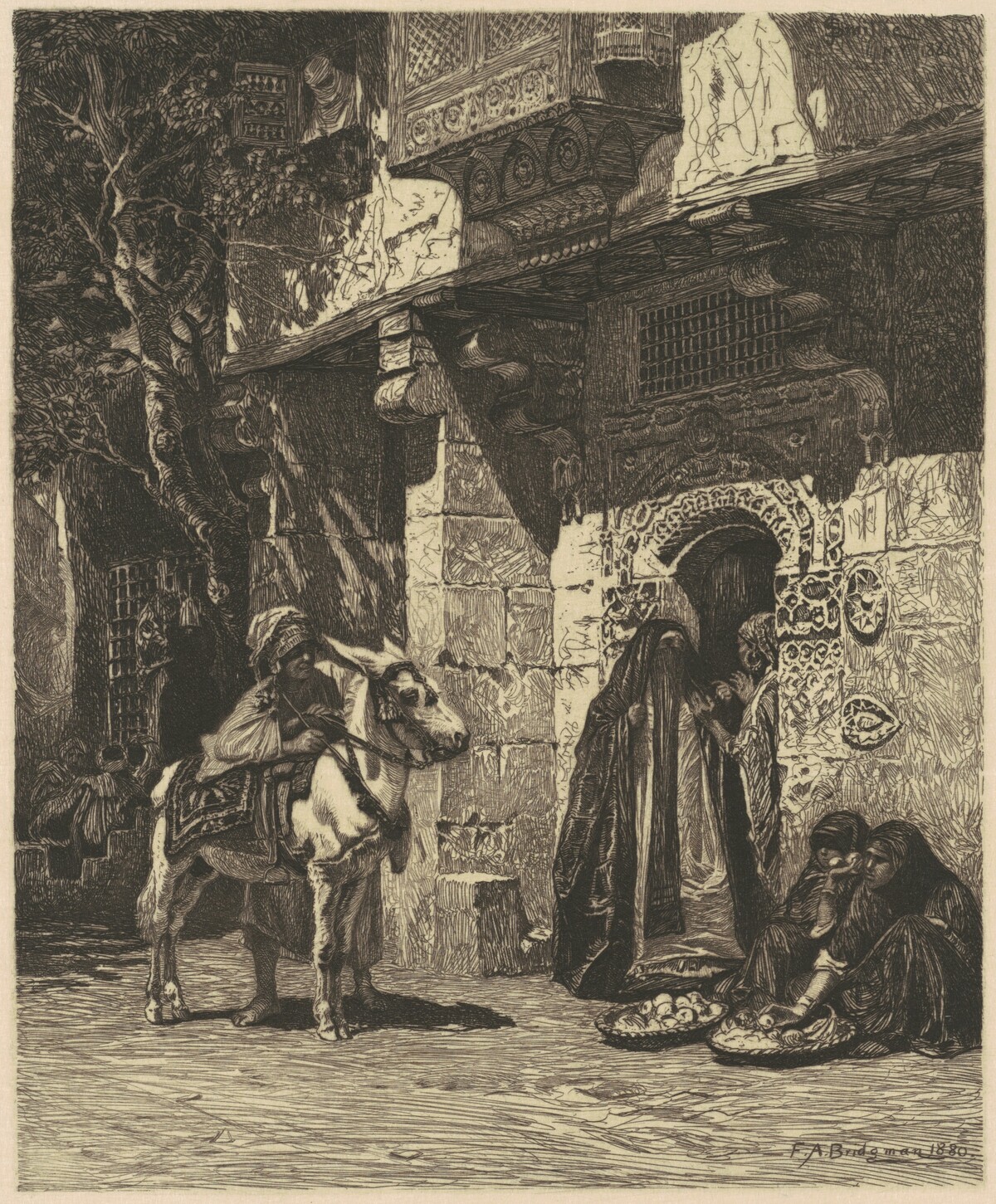 A Lady of Cairo Visiting by James David Smillie, after Frederic Arthur Bridgman