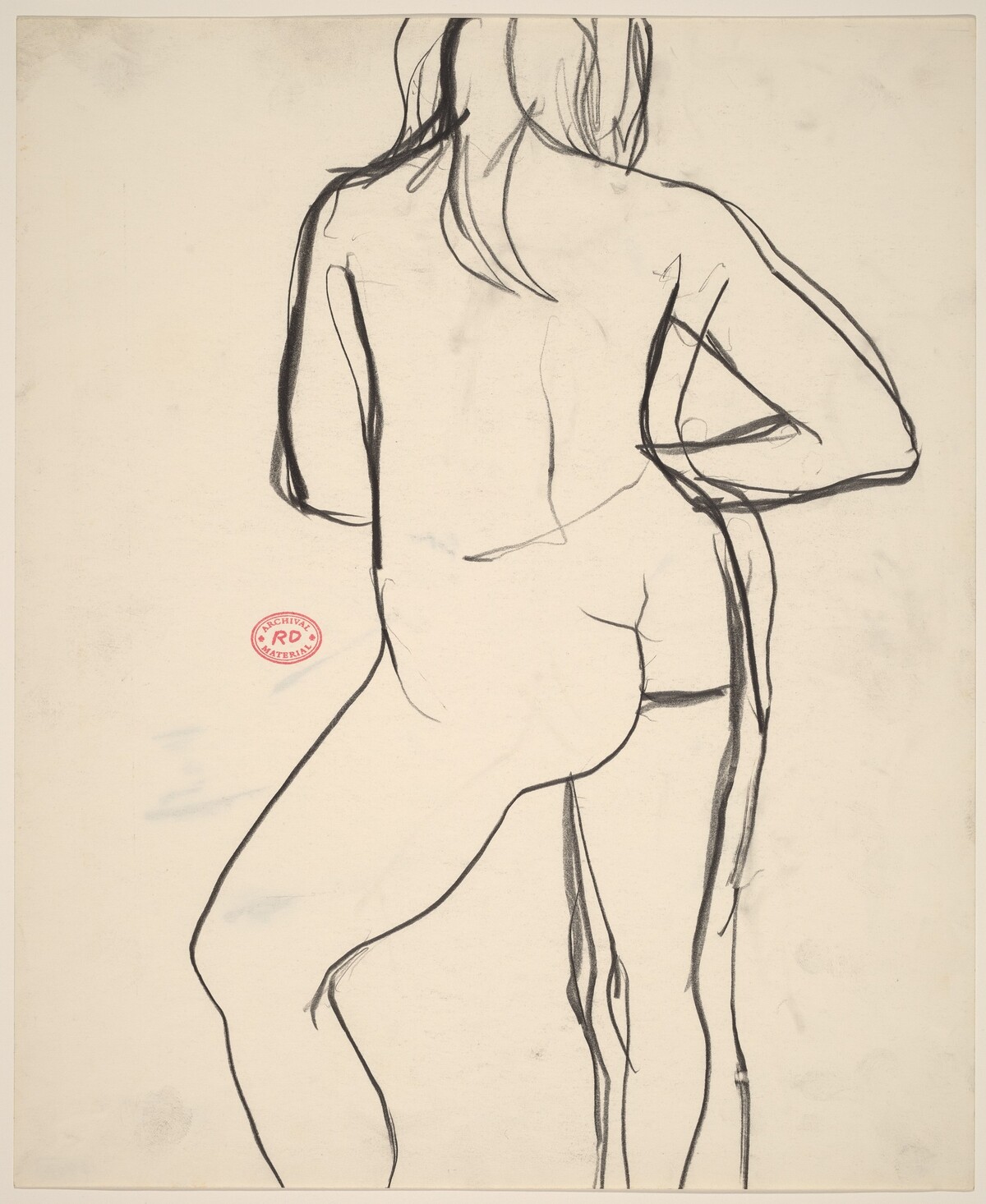 Untitled [back view of a female nude in contrapposto] by Richard Diebenkorn