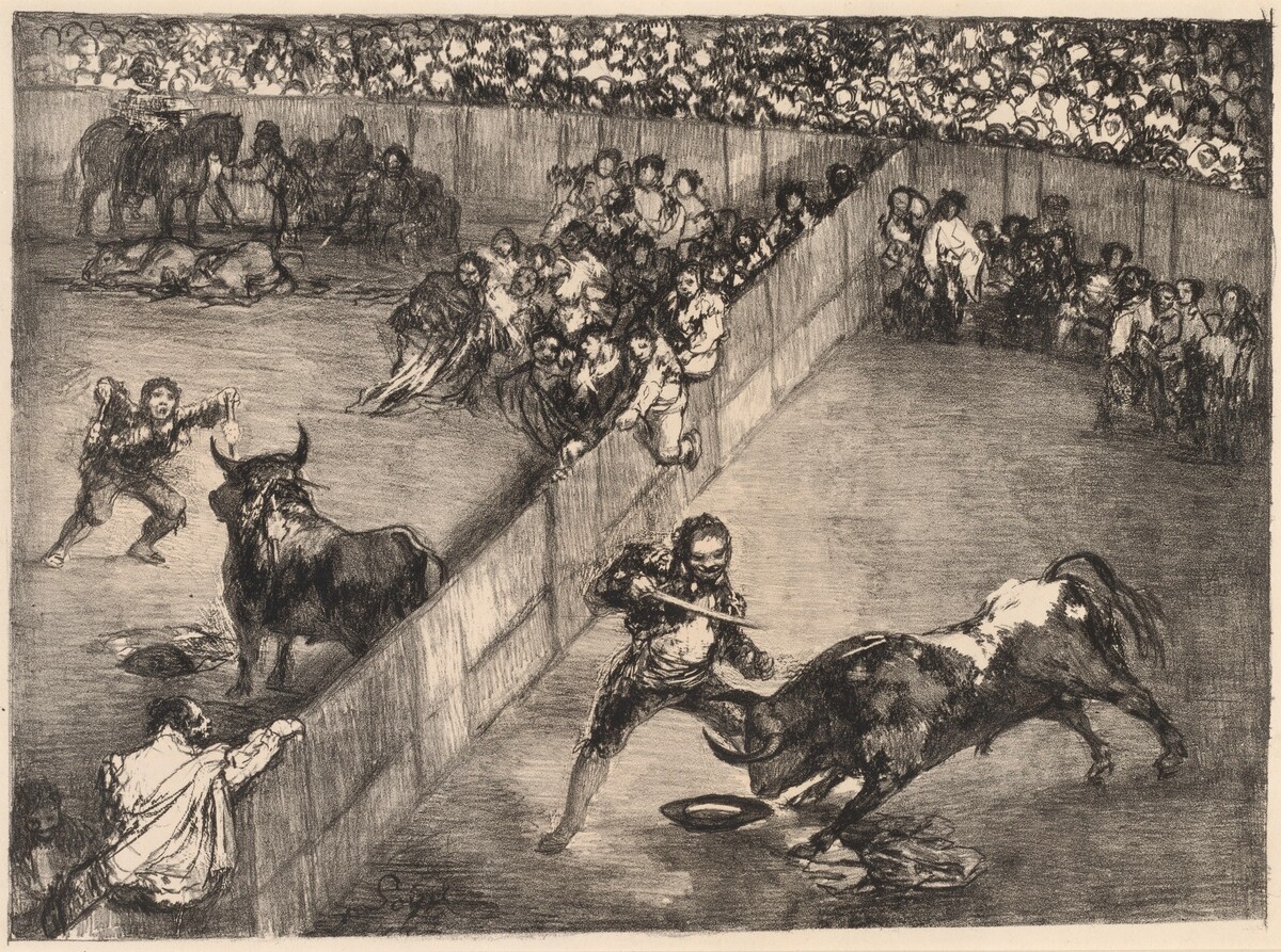 Bullfight in a Divided Ring by Francisco Goya