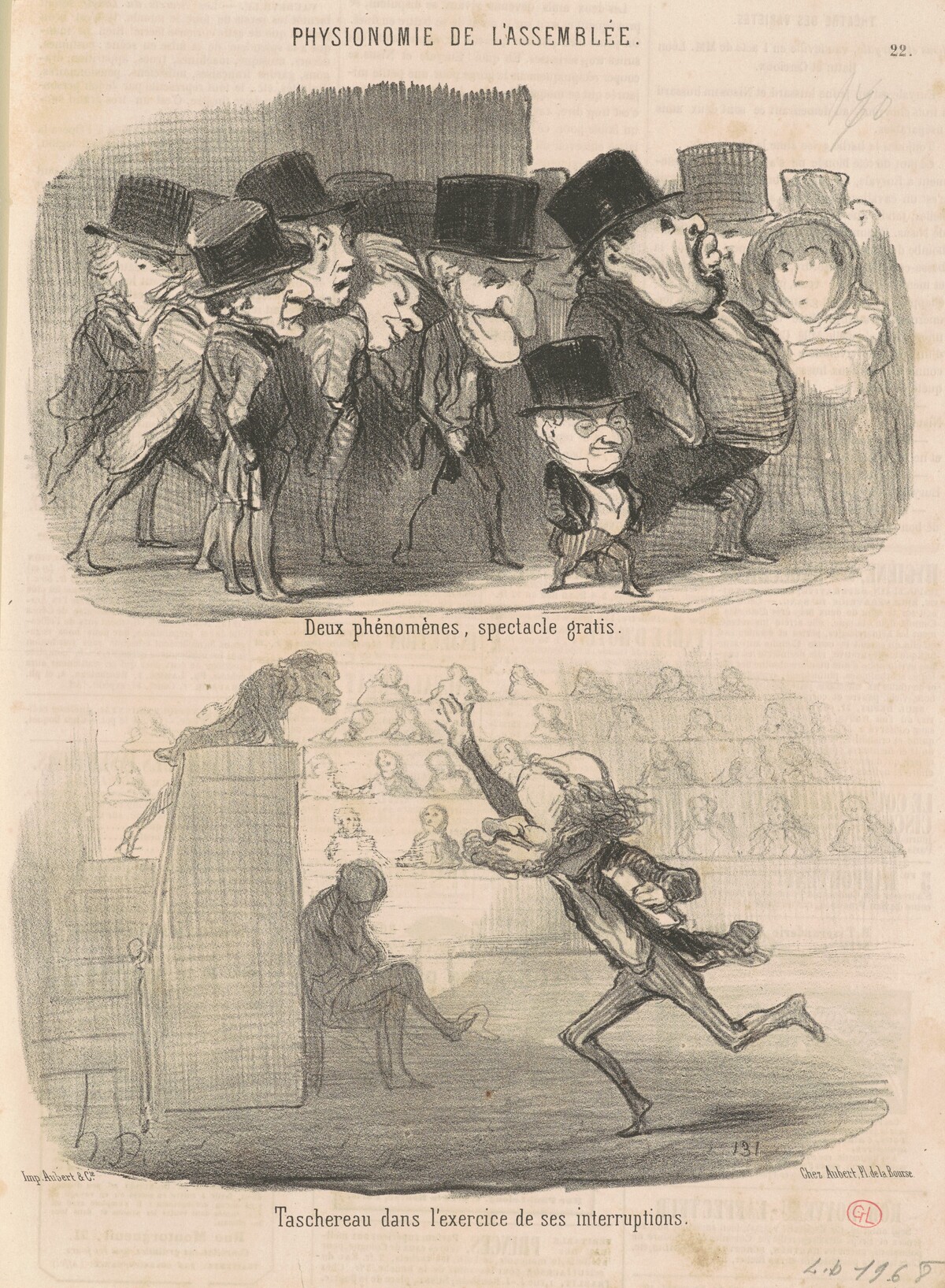 Deux phénomènes, spectacle gratis ... by Honoré Daumier