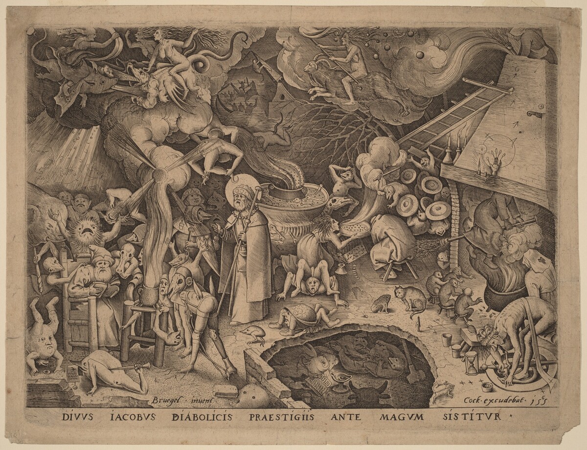 Saint James and the Magician Hermogenes by Pieter van der Heyden after Pieter Bruegel the Elder