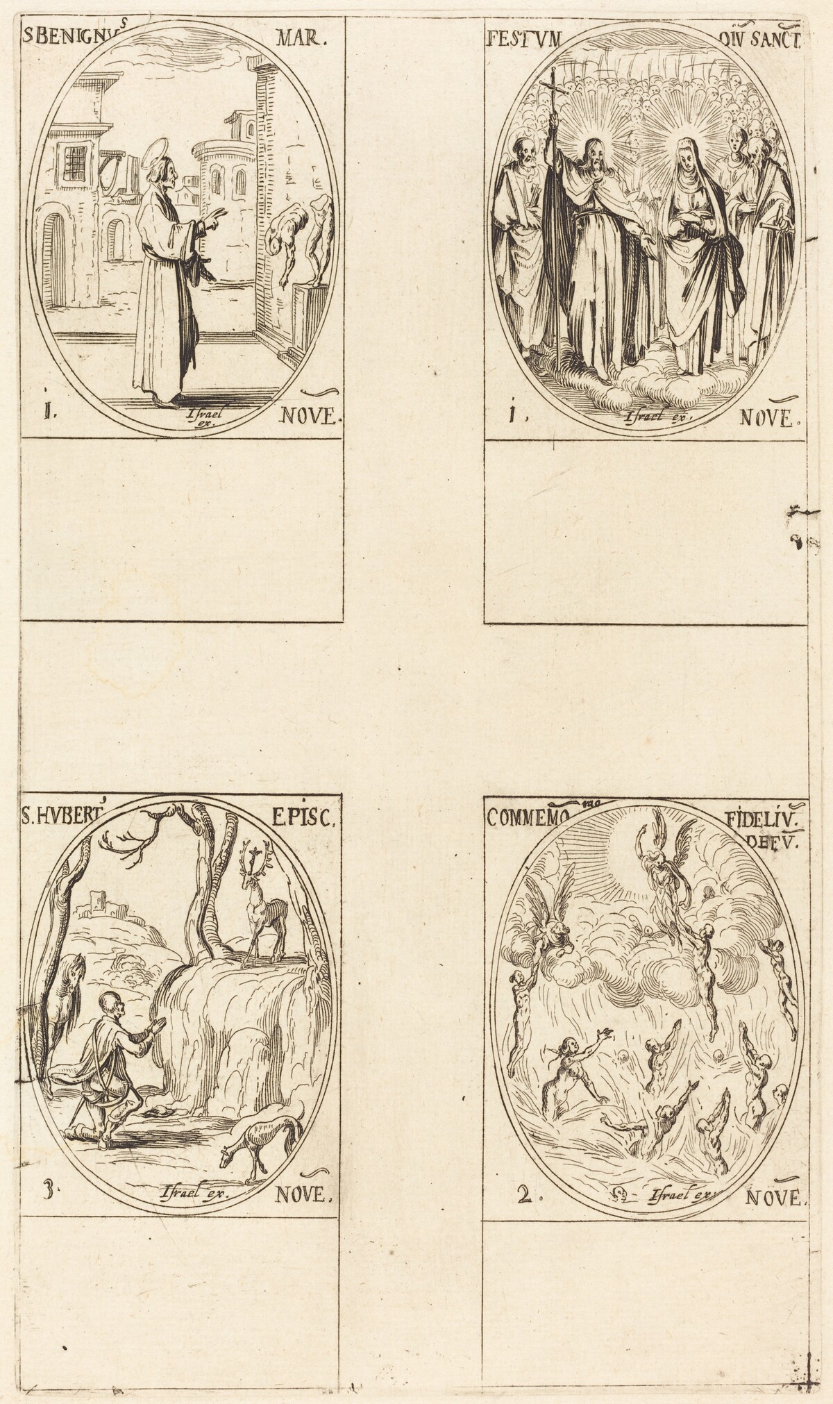St. Benignus; Festival of All Saints; Commemoration of the Dead; St. Hubert by Jacques Callot