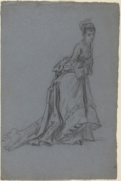 Fashionable Young Woman Stepping Forward