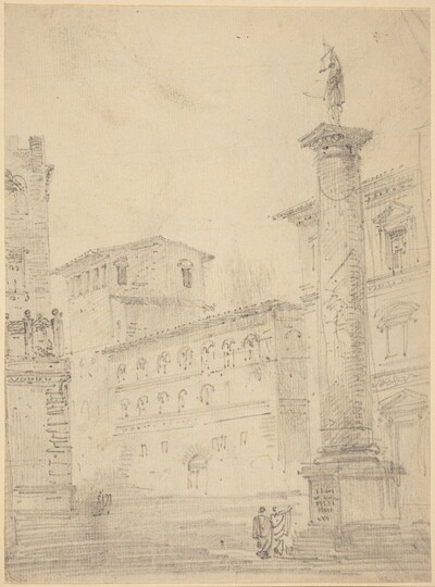Figures on a Roman Piazza
