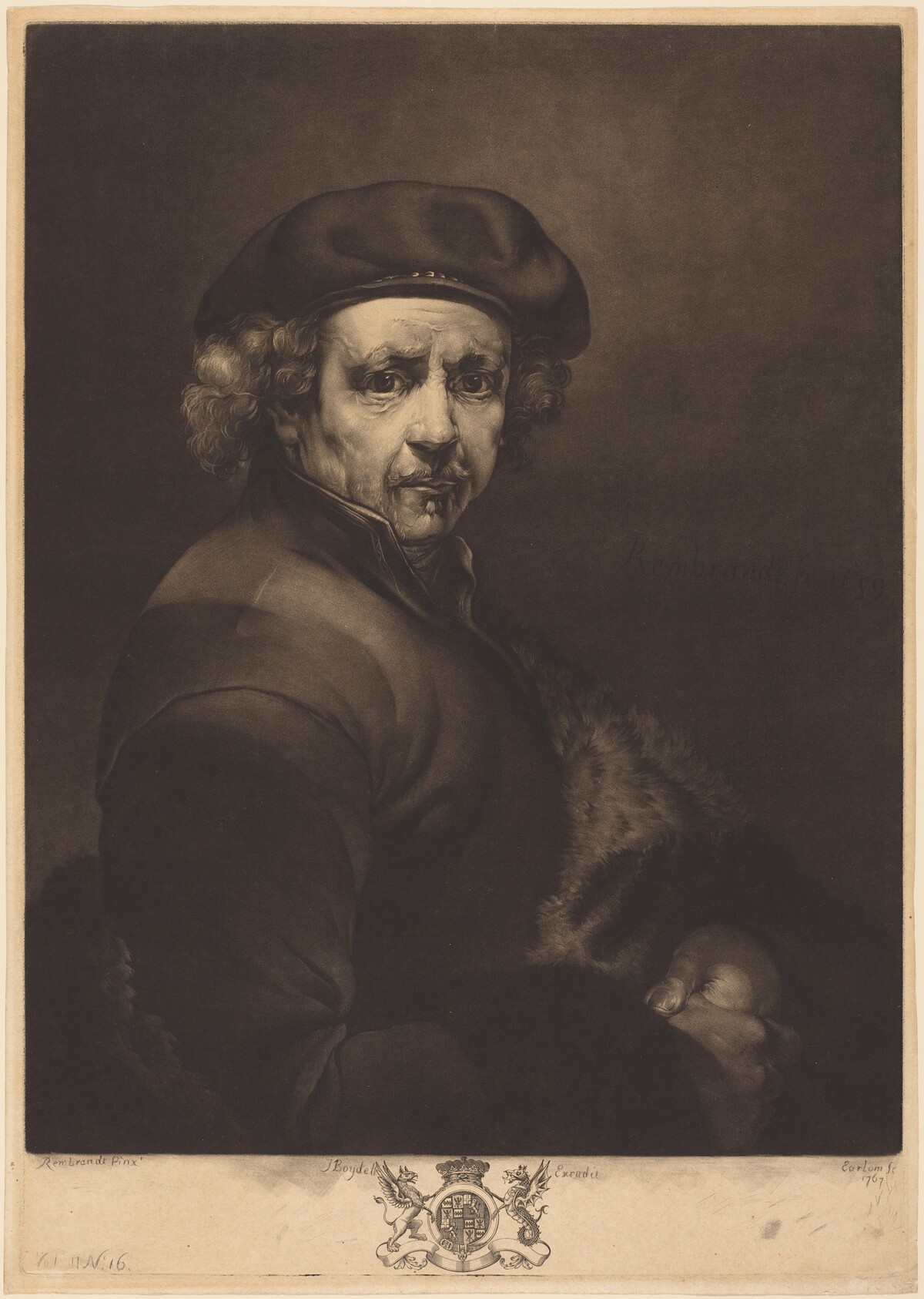 Rembrandt, Self-Portrait by Richard Earlom after Rembrandt van Rijn