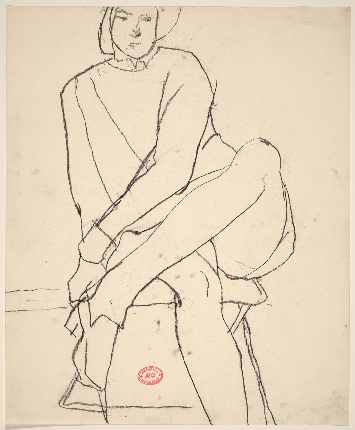 Untitled [seated woman leaning left and crossing her legs] by Richard Diebenkorn