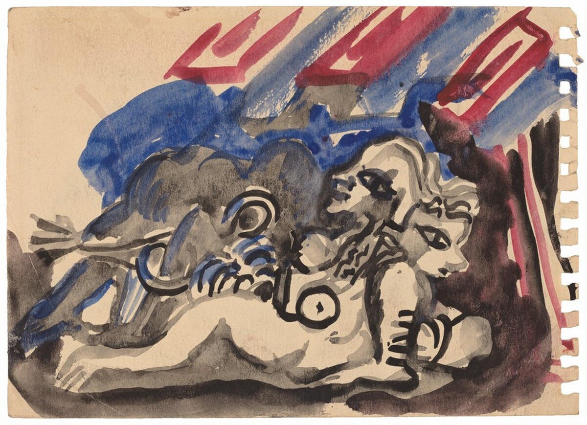 Female Figure Reclining [recto] by Mark Rothko