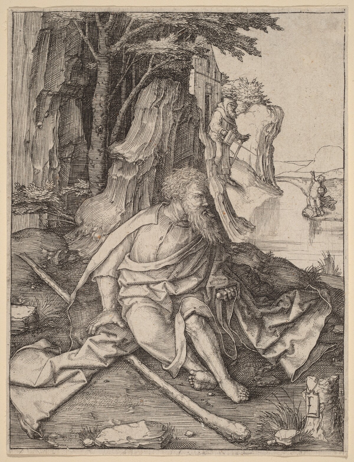 Saint Christopher at the Border of a River by Lucas van Leyden