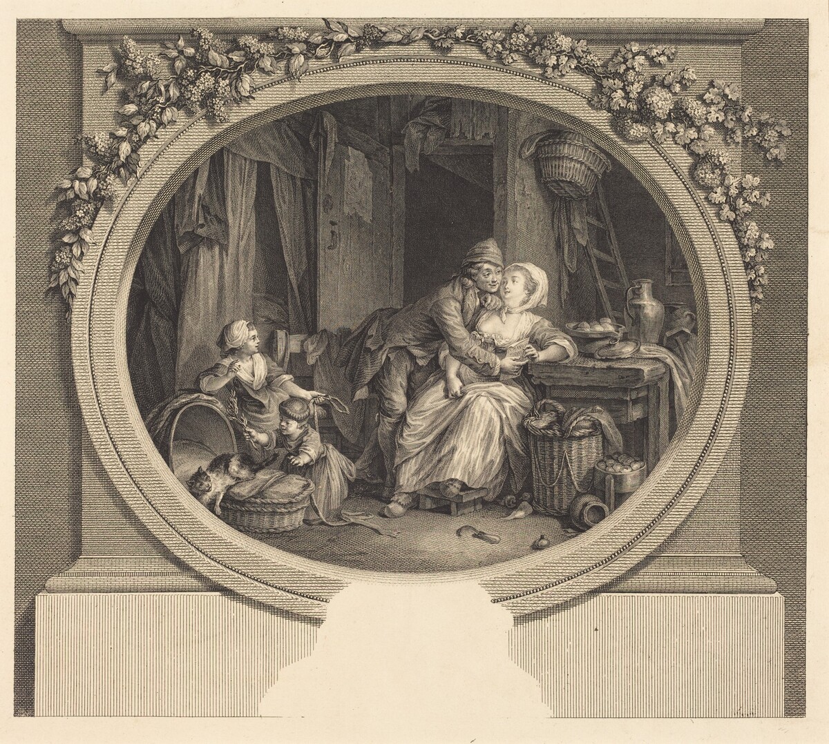 La Félicité villageoise by Nicolas Delaunay after Sigmund Freudenberger