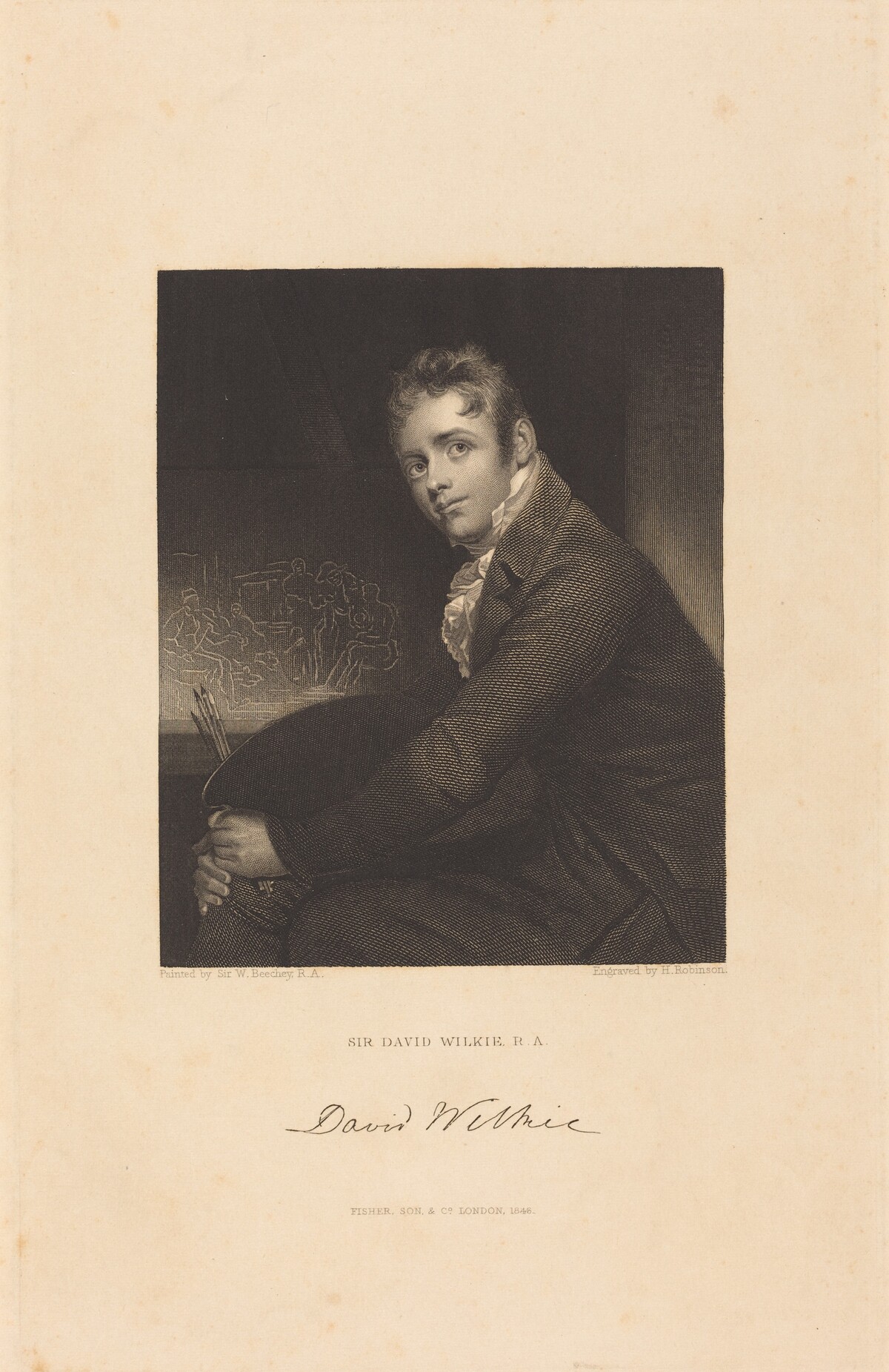 Sir David Wilkie, R.A. by John Henry Robinson after Sir William Beechey