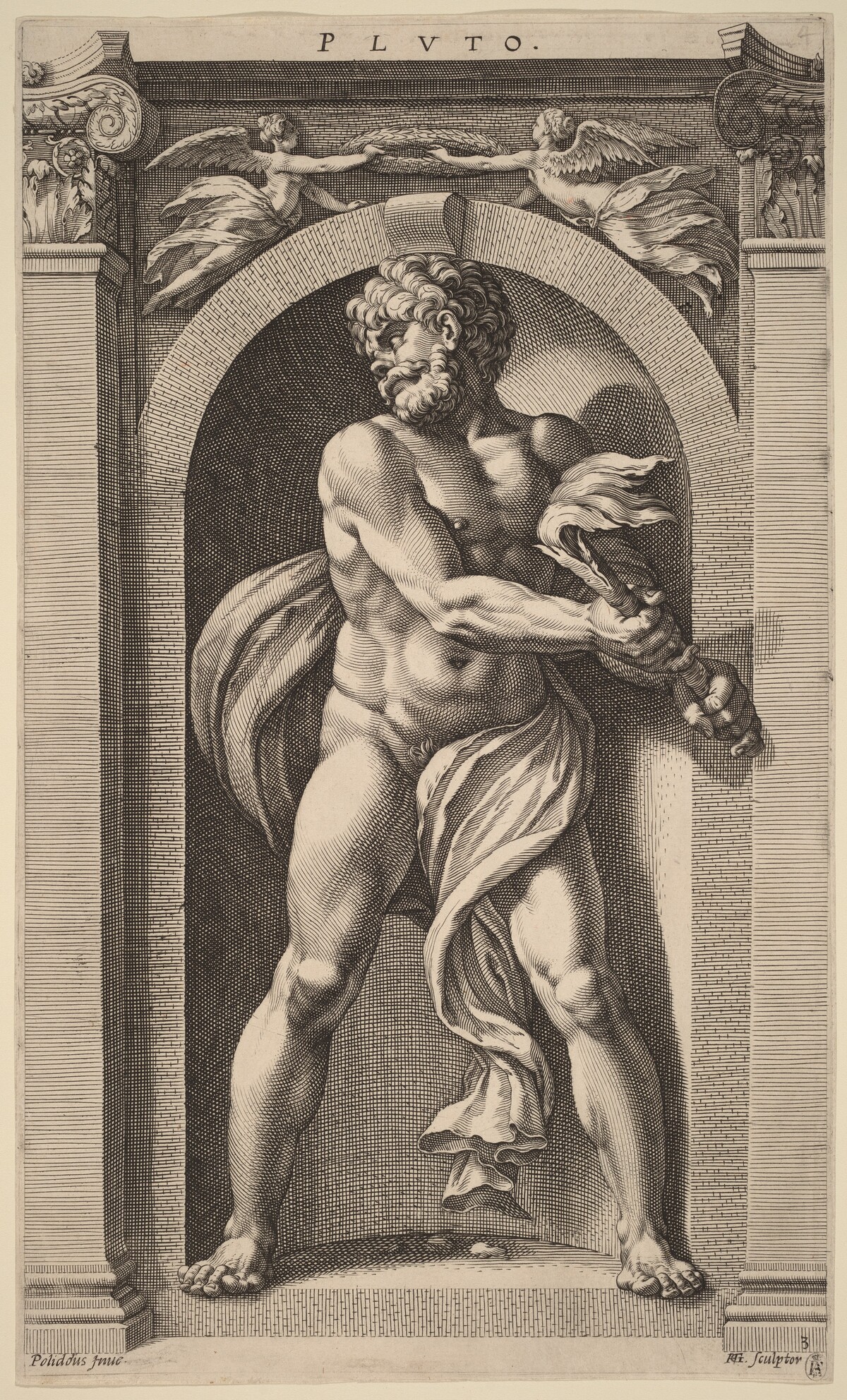 Pluto by Hendrik Goltzius after Polidoro da Caravaggio