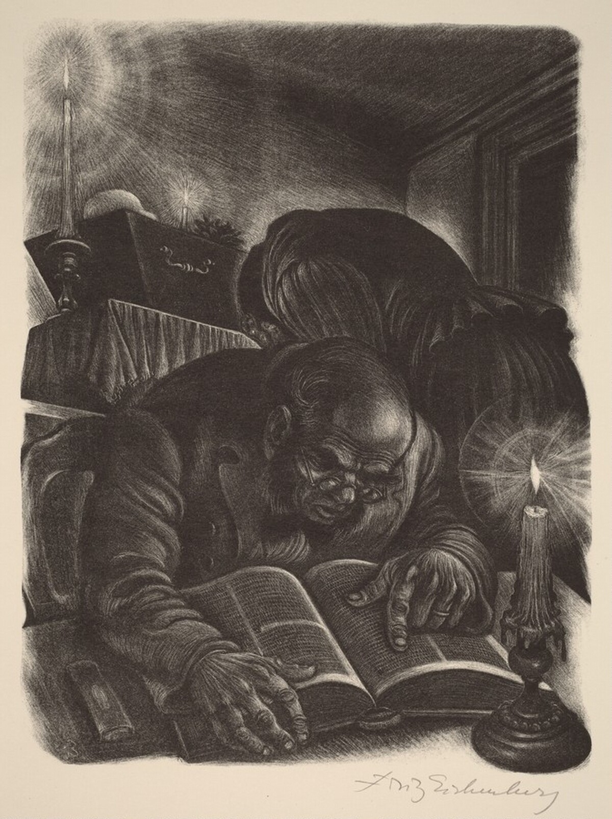 Grigory and the Child (Book III: The Sensualists, p.74) by Fritz Eichenberg