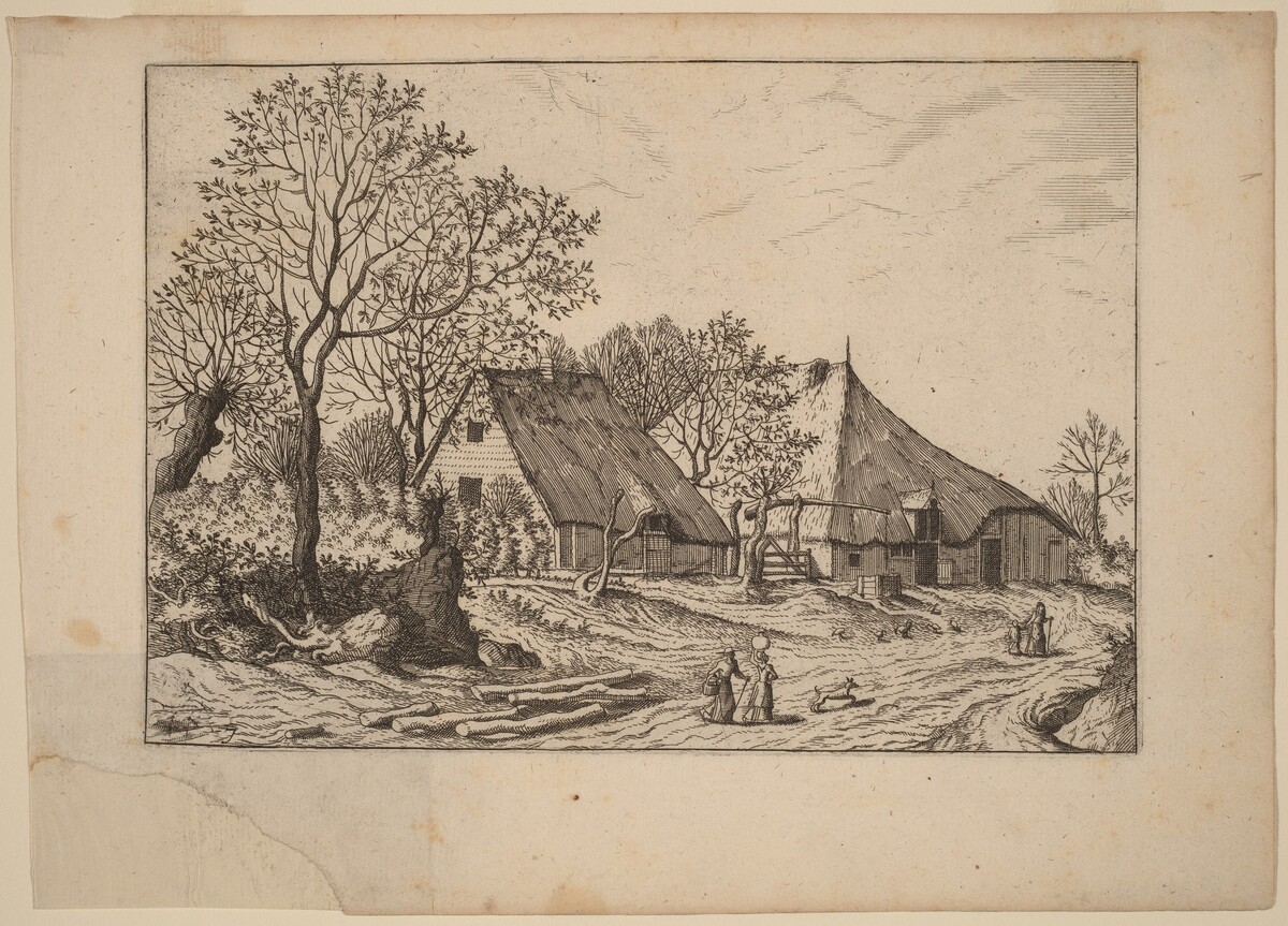 Farm with Shed and Draw Well by Johannes and Lucas van Doetechum after Master of the Small Landscapes