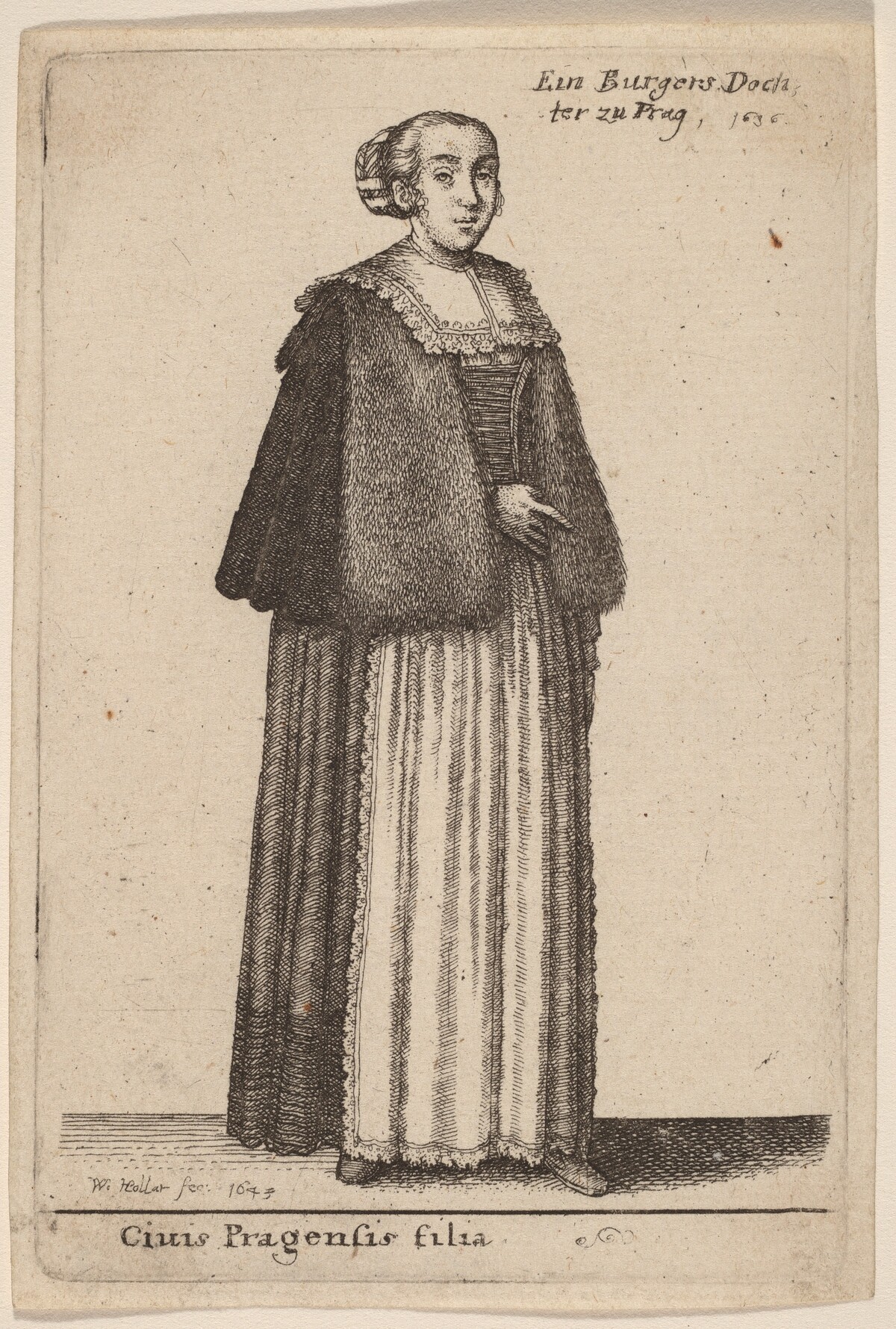 Ciuis Pragensis Filia by Wenceslaus Hollar
