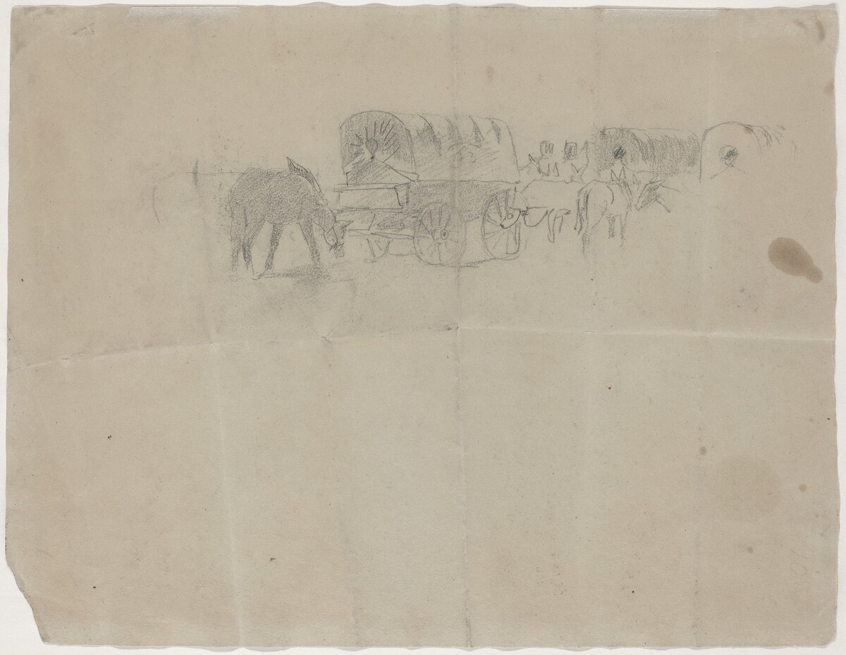 Supply Train and Mules [verso] by Winslow Homer