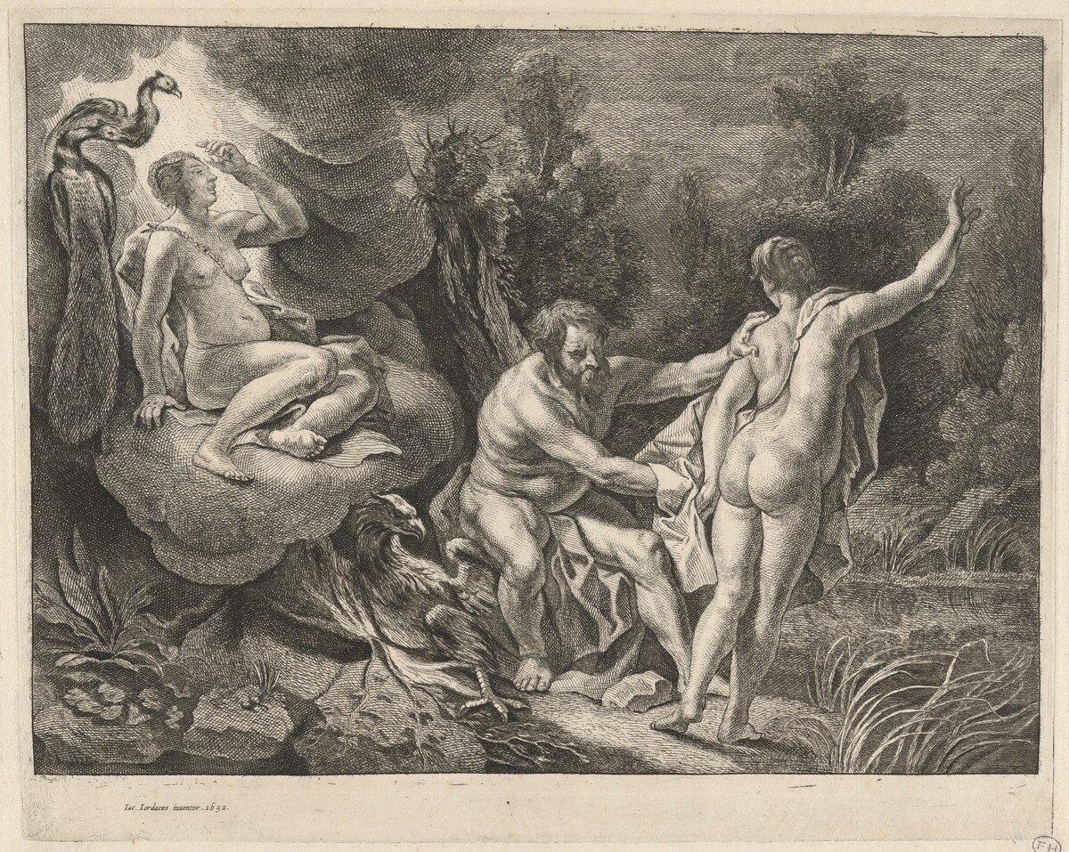 Juno Surprising Jupiter and Io by Remoldus Eynhoudts, after Jacob Jordaens