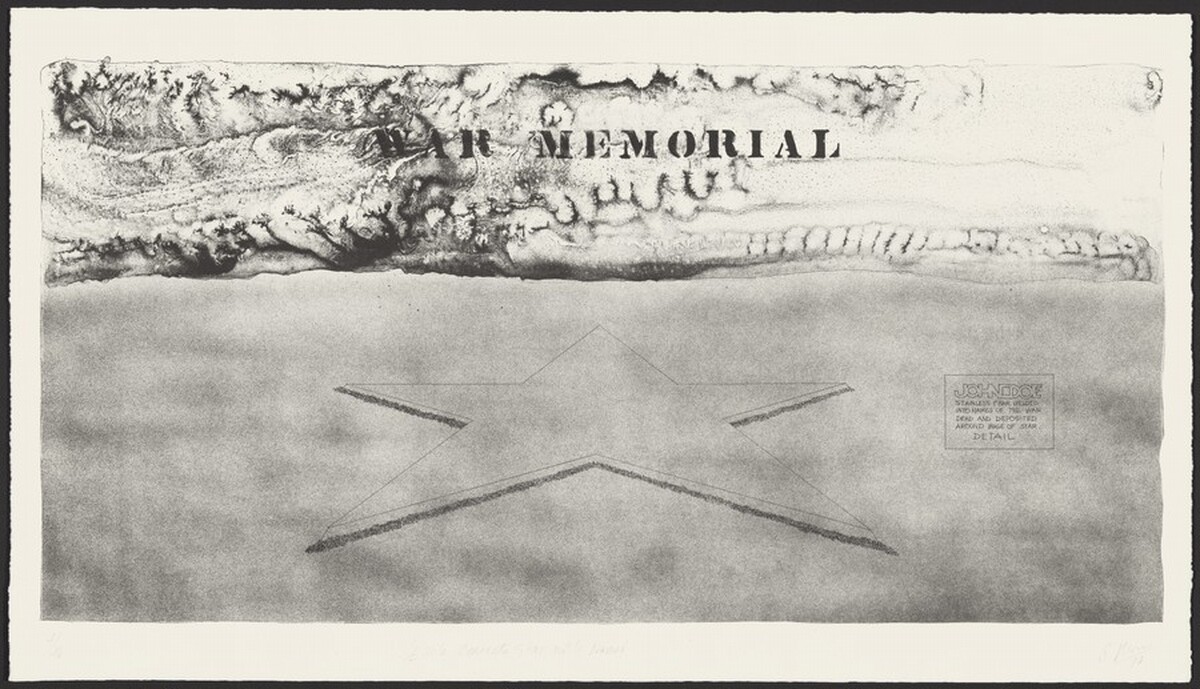 1/2 Mile Concrete Star with Names from Five War Memorials by Robert Morris