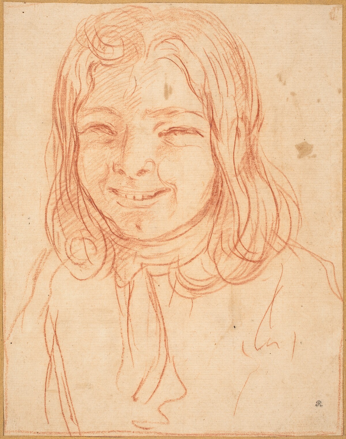 A Smiling Boy with Flowing Hair by Italian 17th or 18th Century
