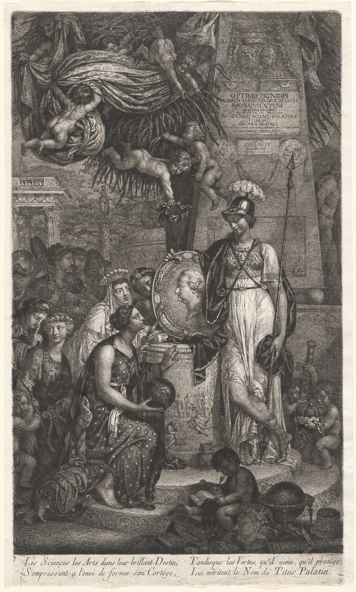 The Personifications of the Arts and Sciences Pay Tribute to Carl Theodor von der Pfalz by Joseph Fratrel