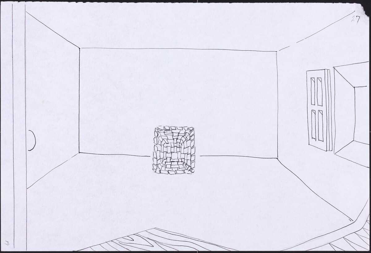 Basket, Table, Door, Window, Mirror, Rug #21 by Richard Artschwager