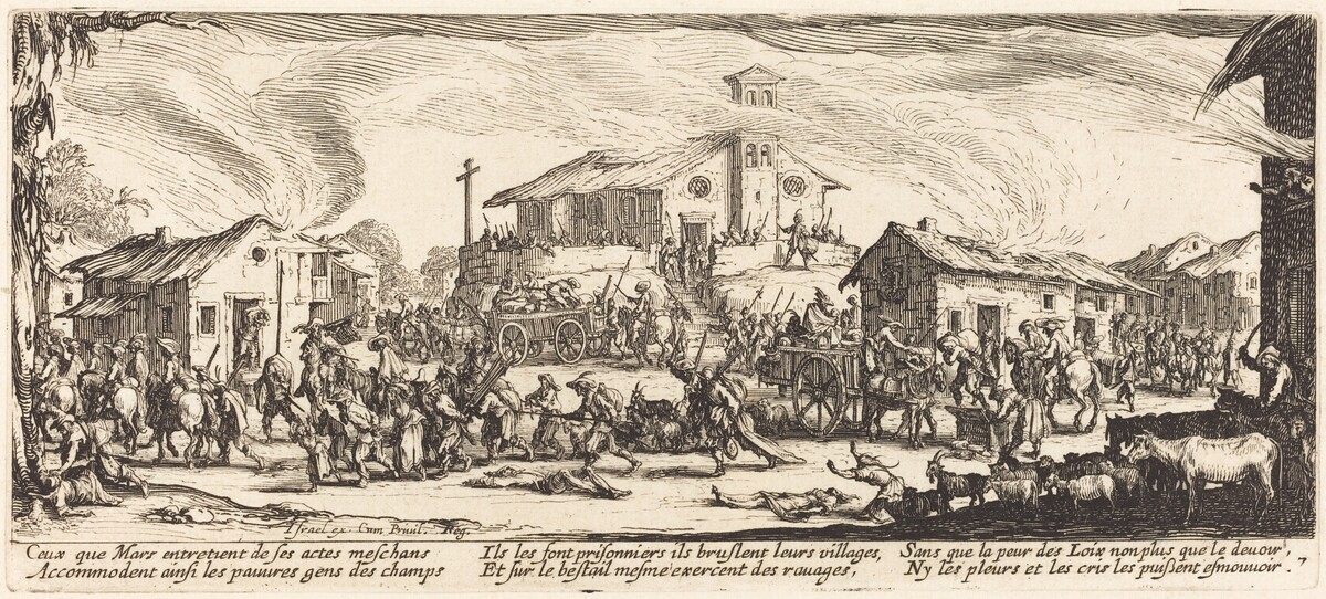 Plundering and Burning a Village by Jacques Callot