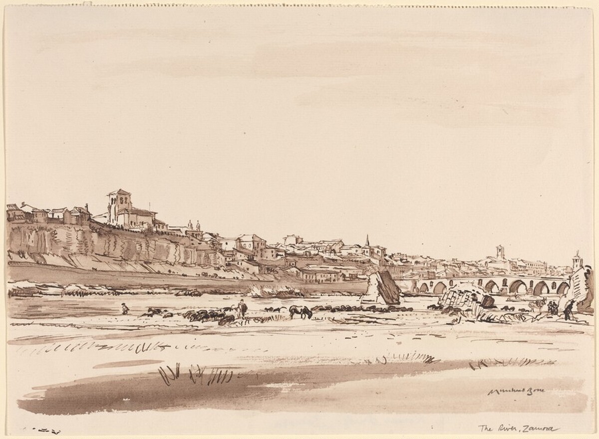Roman Bridge, Zamora by Sir Muirhead Bone