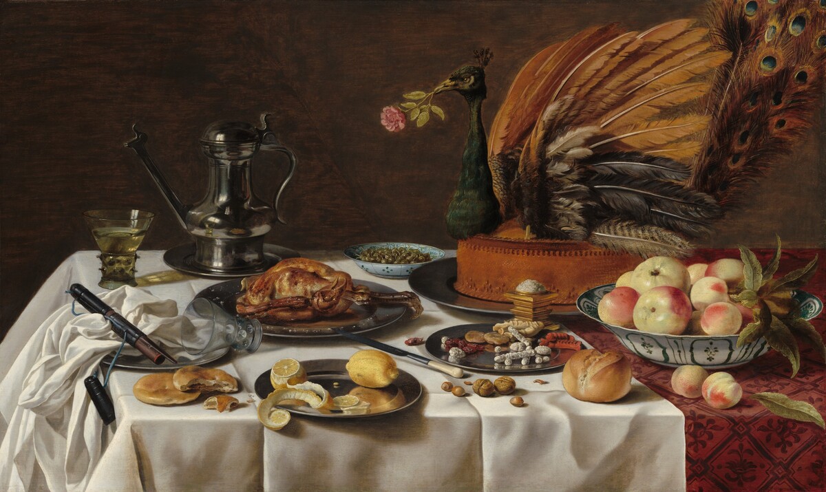 Still Life with Peacock Pie by Pieter Claesz