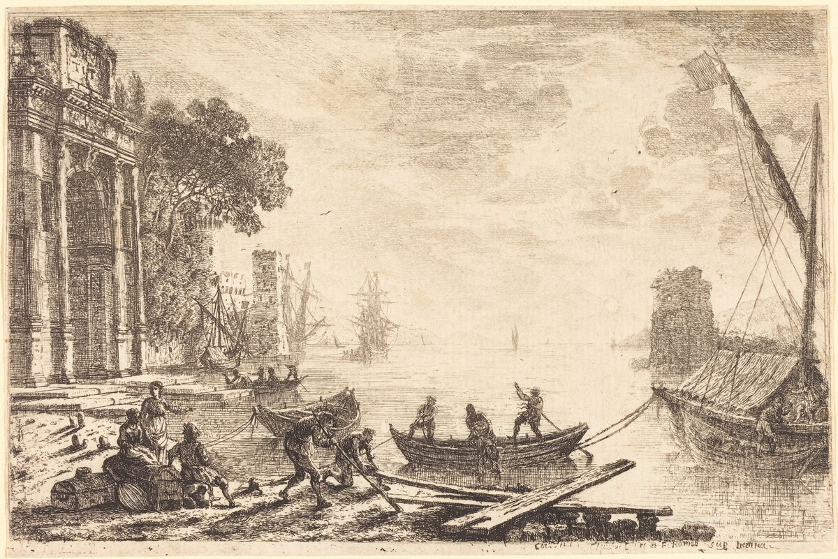 Harbor Scene with Rising Sun (Le soleil levant) by Claude Lorrain