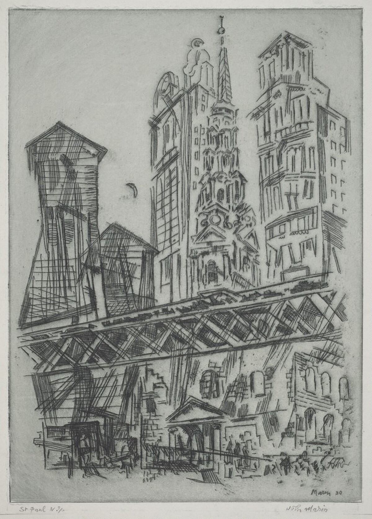 St. Paul's Against the El by John Marin