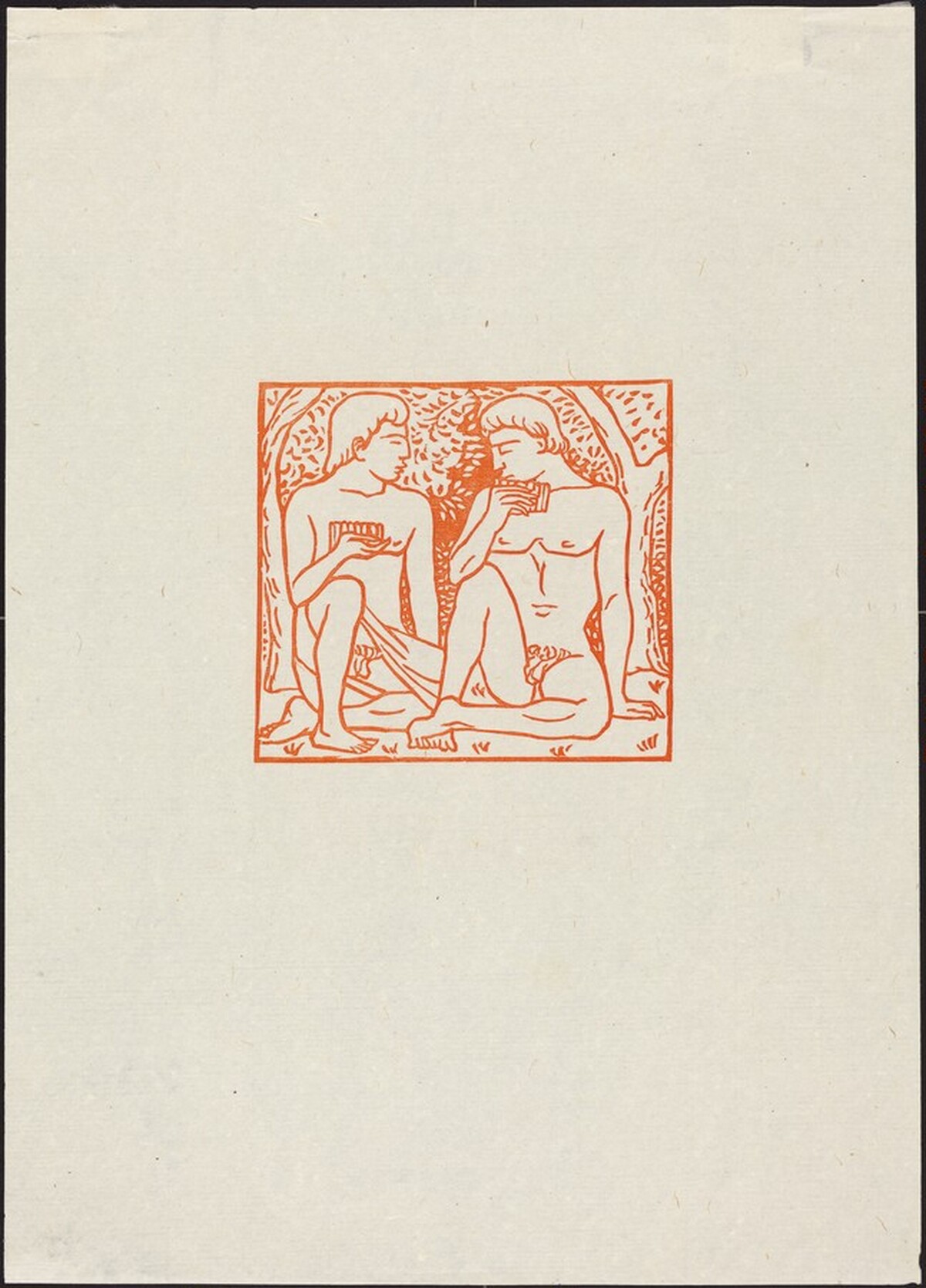 Seventh Eclogue: Corydon and Thrysis Singing (Corydon et Thyrsis, assis sous un cheneegaux dan l'art de chanter et dans l'art derepondre) by Aristide Maillol
